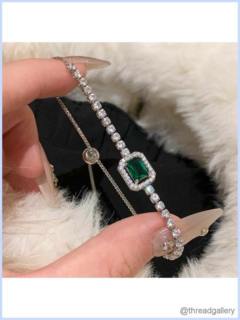 Dainty 14K Plated Link Cubic Zirconia Adjustable Buckle Bracelet for Women